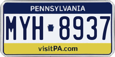 PA license plate MYH8937