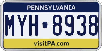 PA license plate MYH8938