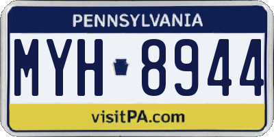 PA license plate MYH8944