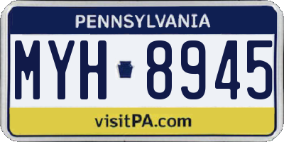 PA license plate MYH8945