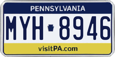 PA license plate MYH8946