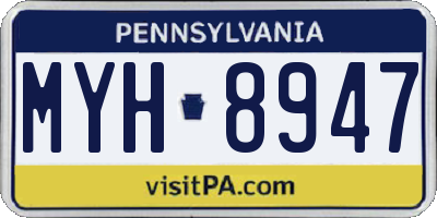 PA license plate MYH8947