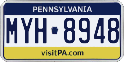 PA license plate MYH8948
