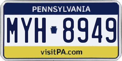 PA license plate MYH8949