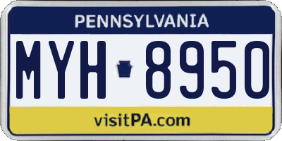 PA license plate MYH8950