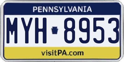 PA license plate MYH8953