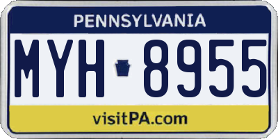 PA license plate MYH8955