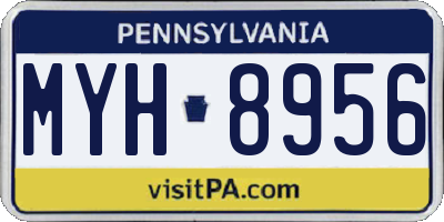 PA license plate MYH8956