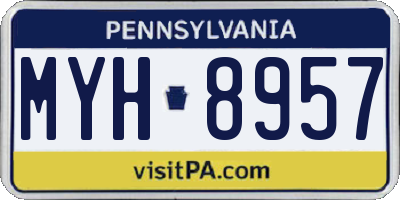 PA license plate MYH8957
