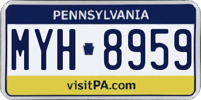 PA license plate MYH8959