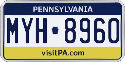 PA license plate MYH8960