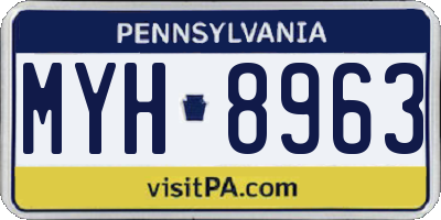 PA license plate MYH8963