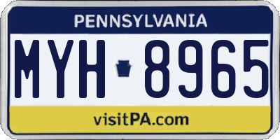 PA license plate MYH8965