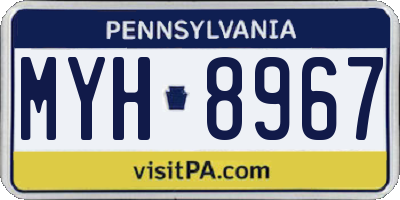 PA license plate MYH8967