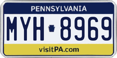 PA license plate MYH8969