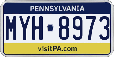 PA license plate MYH8973