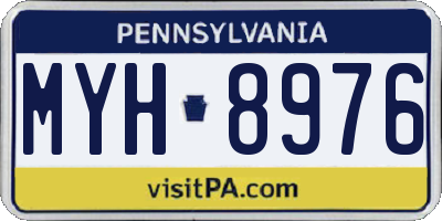 PA license plate MYH8976