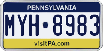 PA license plate MYH8983