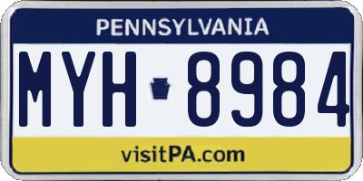 PA license plate MYH8984
