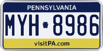 PA license plate MYH8986