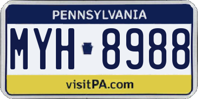 PA license plate MYH8988