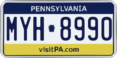 PA license plate MYH8990