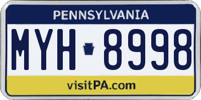 PA license plate MYH8998