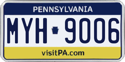 PA license plate MYH9006