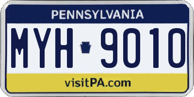 PA license plate MYH9010