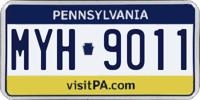 PA license plate MYH9011