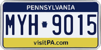 PA license plate MYH9015