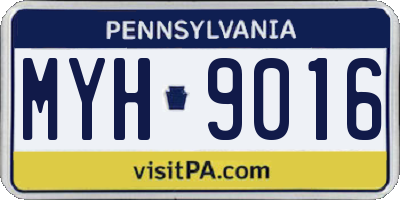 PA license plate MYH9016