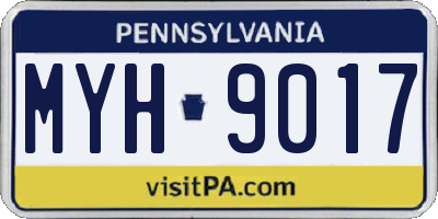 PA license plate MYH9017