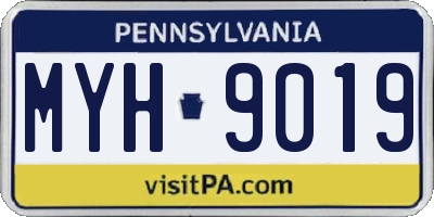 PA license plate MYH9019