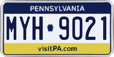PA license plate MYH9021