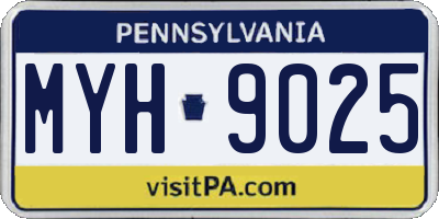 PA license plate MYH9025