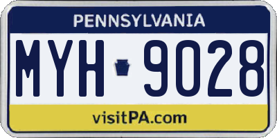 PA license plate MYH9028