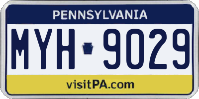 PA license plate MYH9029