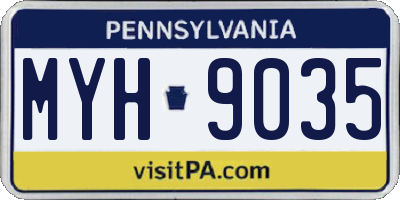 PA license plate MYH9035