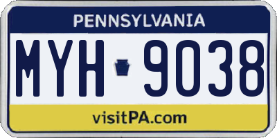 PA license plate MYH9038