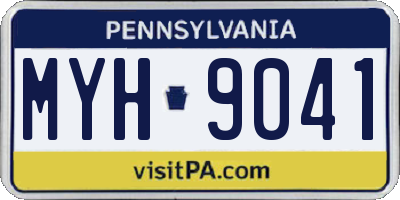 PA license plate MYH9041