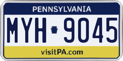 PA license plate MYH9045