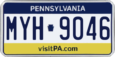 PA license plate MYH9046