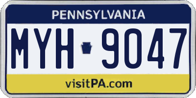 PA license plate MYH9047