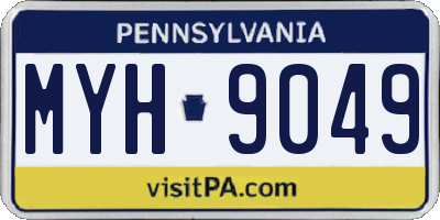 PA license plate MYH9049