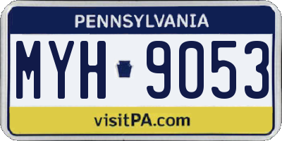PA license plate MYH9053