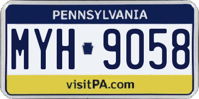 PA license plate MYH9058