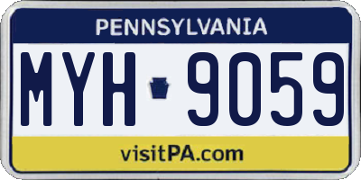 PA license plate MYH9059