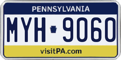 PA license plate MYH9060