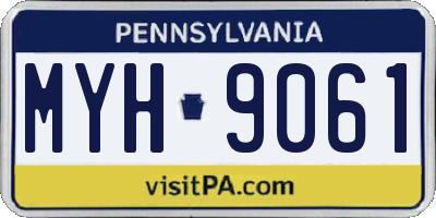 PA license plate MYH9061